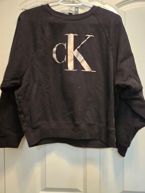 Woman's Calvin Klein Black Logo Sweatshirt Size Med